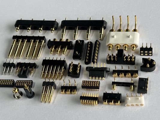 SMT Type Pogo Pin Docking Connector 4pin 10pin 12pin สปริงโหลดติดต่อกับความทนทานสูงและความทนทานต่อหมอกเกลือ