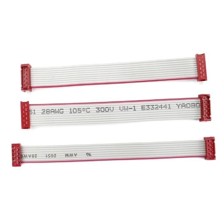 8 Pin 10 Pin Male Flat Cable Assembly IDC คาเบิ้ลริบบอนแดง เครื่องเชื่อม Micro Match