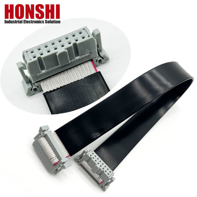 16 Pin IDC Flat PVC Ribbon Cable With 2.54mm Pitch Connector ความยาวที่กําหนดเอง