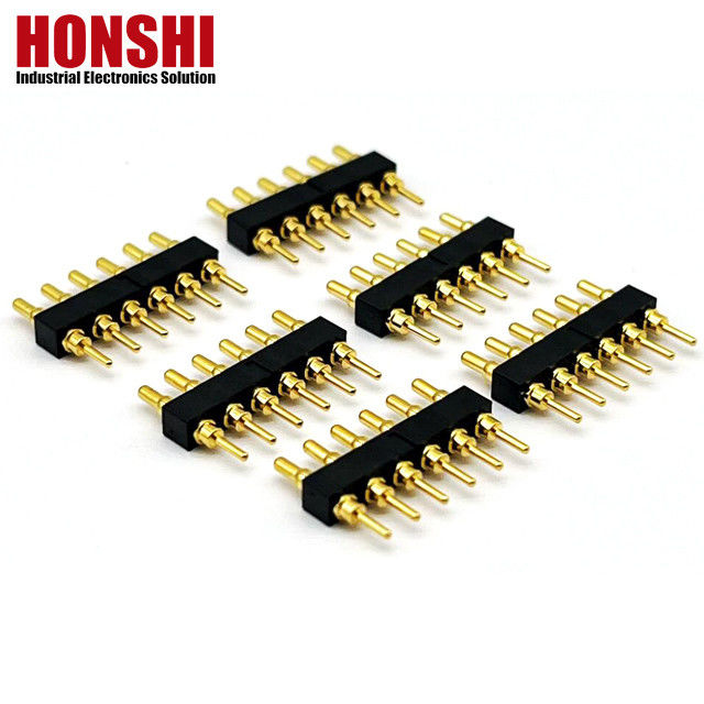 ผู้หญิง Pogo Pin Connector 6P ทอง Plated H2.5 Dip ประเภททองแดง ติดต่อสําหรับ PCB ไฮคอเรนต์