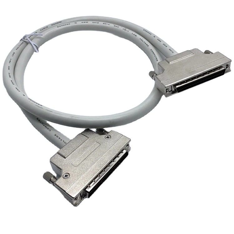 สายเชื่อม SCSI สีเทาตามสั่ง สาย 68 Pin 100 Pin สายชาย Ul20276 สาย 28awg