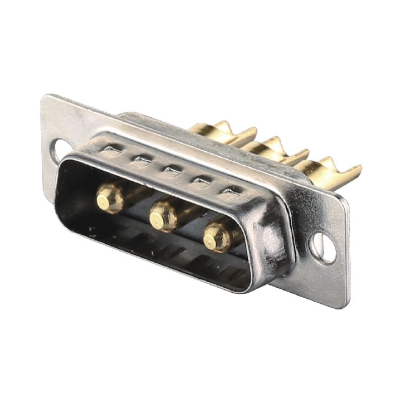 2 - 64 Pin Power D Sub Male Connector 3W3 สีดํา / สีฟ้า สายผสมประเภท Dip Brass