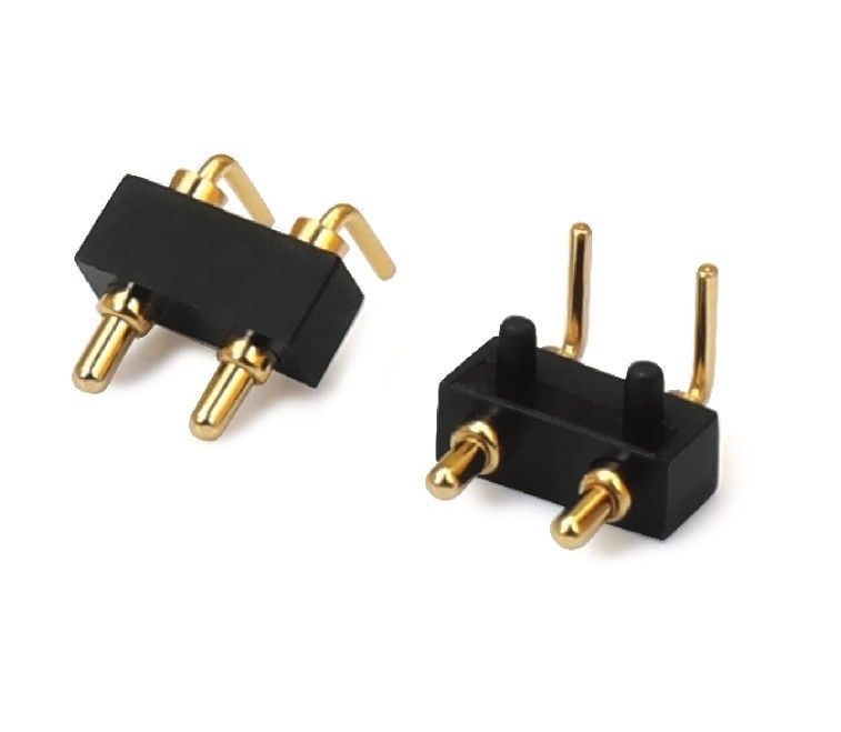 3.0 มิลลิเมตร 2 ปิน เพศผู้ Pogopin แถวเดียว มุมขวา Dip Pogo Pin เครื่องเชื่อมต่อกันน้ํา