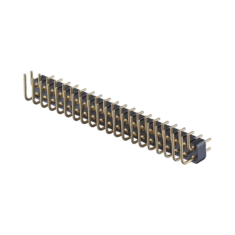 ทอง Plated เครื่องหมุน Pin หัว 2.54mm SMT SMD สองแถวมุมขวา PCB Connector