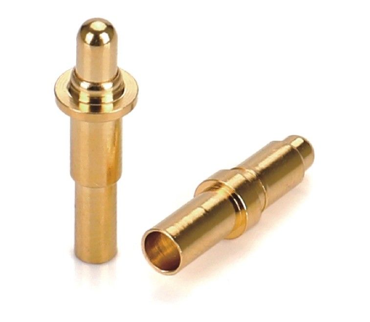 ชาย Solder 9.5mm โปโก้ Pin Connector ทองแดง 3.2mm ความสูง Spring Loaded ทองคํา