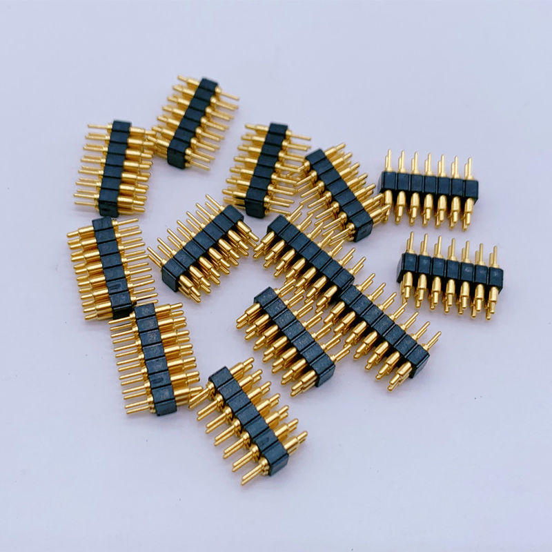 ปรับปรุง 2.0mm Pitch Brass Pogo Pin 2 Row 14Pin สปริงลดสปริง