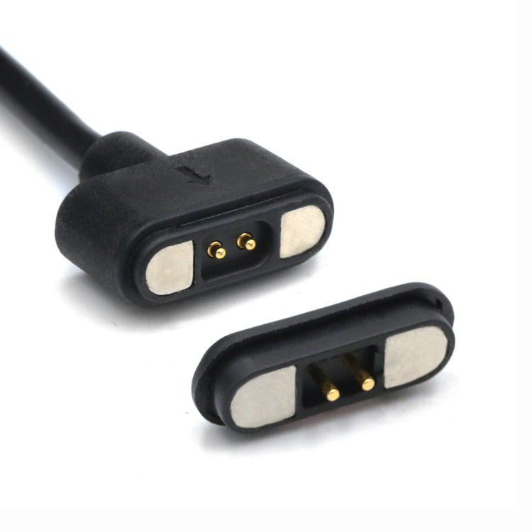 IP67 PCB กันน้ํา ผู้หญิง Pogo Pin Connector คาเบิ้ลแม่เหล็กด้วยทอง Flash Plating และ 50mohm Max การต่อต้านการติดต่อ