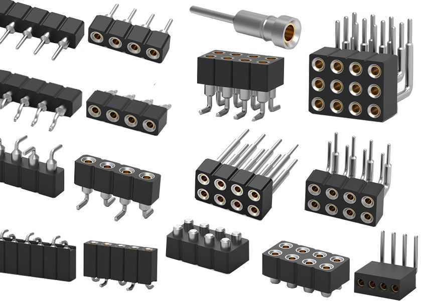 คอนเนกเตอร์หัว PCB รอบสองแถว หัวเมีย 1.27 มม. 2.0 มม. 2.54 มม.