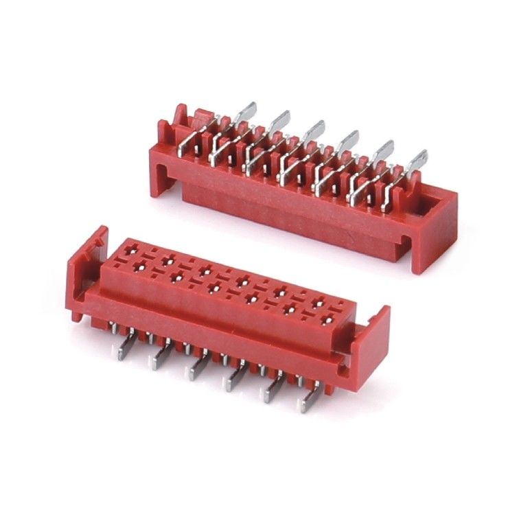 1.27mm สีแดง IDC Socket Micro Match IDC 4/6/8/10/12/16/20/24 pin SMT เครื่องเชื่อมสตรี