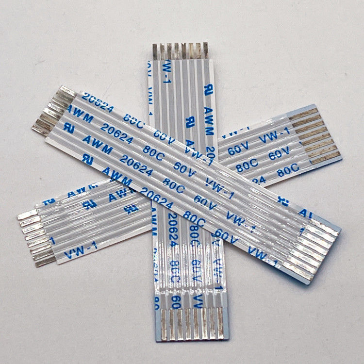 UL20624 1.25 มม 8Pin FFC สายเทียม 80C 60V 100 มม สายเทียมยืดหยุ่น