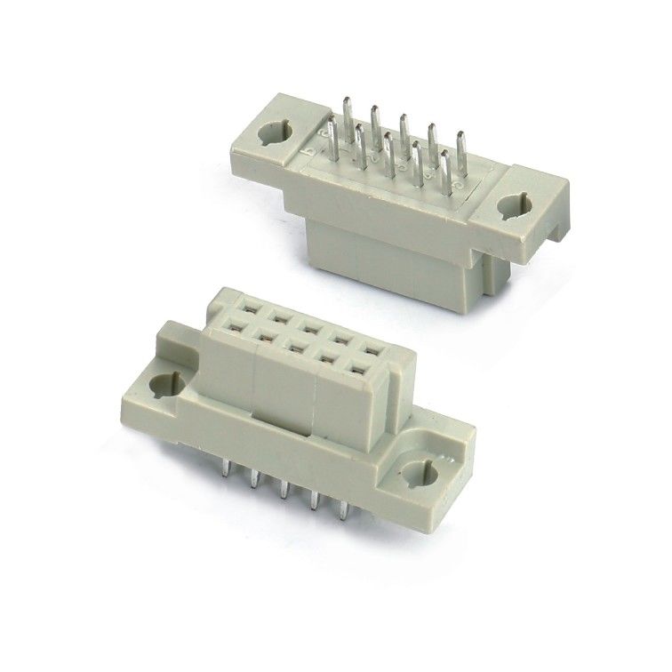 DIN 41612 เครื่องเชื่อม 2 แถว 10 ปิน ปินหญิงตรงผ่านรู 2x5 Pitch 2.54mm DIP
