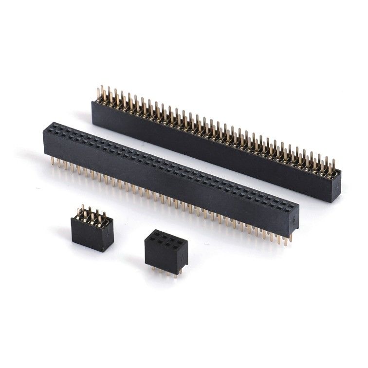 1.0 หัวสตรี Dip Double Row Straight PA6T สีดํา 2pin-100pin Board To Board เครื่องเชื่อม