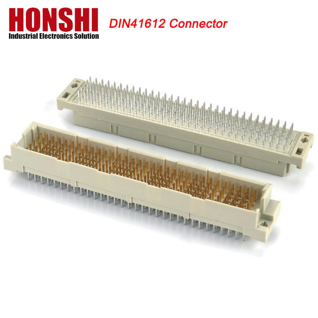 DIN 41612 สี่แถว Inline 128 Pin DIN41612 เครื่องเชื่อม PCB ทองแดง