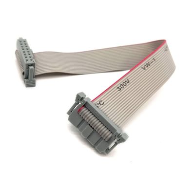16 ปิน Flat IDC Ribbon Cable Harness พีวีซี โพลีเอสเตอร์ 2.54 มม ไฟฟ้า 10 ซม.