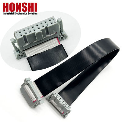 16 Pin IDC Flat PVC Ribbon Cable With 2.54mm Pitch Connector ความยาวที่กําหนดเอง