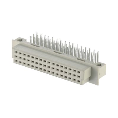 48 Pin Din 41612 เครื่องเชื่อม 2.54 มิลลิเมตร มุมขวา เครื่องเชื่อมหญิงผ่านหลุม 3 * 16Pin