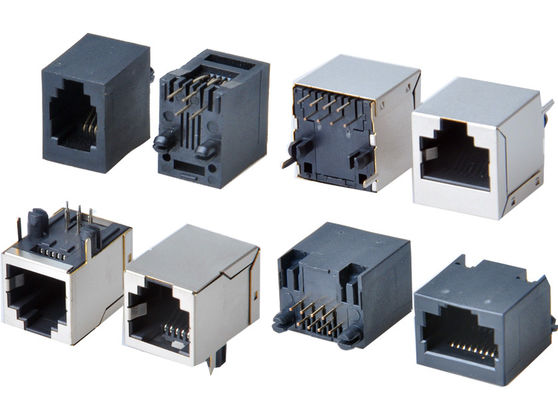 8p8c RJ45 Ethernet Connector 1x1 Port หญิง RJ45 แจ็ค ไม่มีแม่เหล็ก