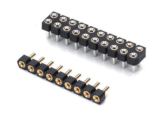 2.0 มิลลิเมตร เครื่องกลม หญิง Pin Head Connector PCB สองแถว H2.8mm 7.4mm